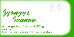 gyongyi ivanov business card